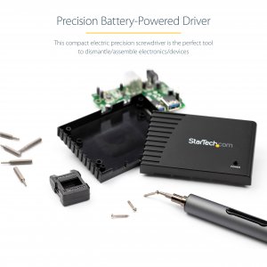 StarTech.com 55-Bit Electric Precision Screwdriver Set - Portable Cordless Battery Powered Bit Driver Kit for Electronics, Laptop, Computers, Tablet & Phone Repairs - Magnetic Work Pad - TAA