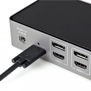 StarTech.com USB-C & USB-A Dock - Hybrid Universal Triple Monitor Laptop Docking Station DisplayPort & HDMI 4K 60Hz - 85W Power Delivery, 6x USB Hub, GbE, Audio - USB 3.1 Gen 2 10Gbps - TAA