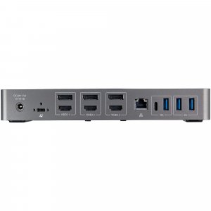 StarTech.com USB-C & USB-A Dock - Hybrid Universal Triple Monitor Laptop Docking Station DisplayPort & HDMI 4K 60Hz - 85W Power Delivery, 6x USB Hub, GbE, Audio - USB 3.1 Gen 2 10Gbps - TAA