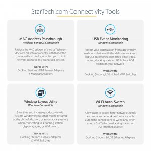 StarTech.com USB-C Multiport Adapter Hub, USB-C to 4K 60Hz HDMI, Gigabit Ethernet and 100W Laptop Charging for Macbook Pro / Air and Windows