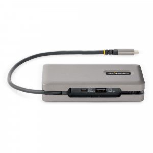StarTech.com USB-C Multiport Adapter - HDMI/VGA - 4K 60Hz - 3-Port USB Hub - 100W Power Delivery Pass-Through - GbE - Travel Mini Docking Station w/ Charging - 1ft/30cm Wrap-Around Cable