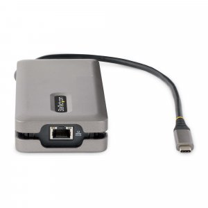 StarTech.com USB-C Multiport Adapter - HDMI/VGA - 4K 60Hz - 3-Port USB Hub - 100W Power Delivery Pass-Through - GbE - Travel Mini Docking Station w/ Charging - 1ft/30cm Wrap-Around Cable