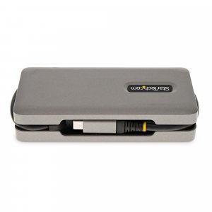 StarTech.com USB-C Multiport Adapter - HDMI/VGA - 4K 60Hz - 3-Port USB Hub - 100W Power Delivery Pass-Through - GbE - Travel Mini Docking Station w/ Charging - 1ft/30cm Wrap-Around Cable