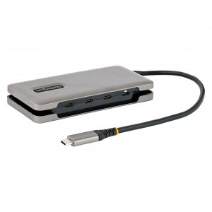 StarTech.com 4-Port USB-C Hub, 4x USB-C Ports, USB 3.2 Gen 2 (10Gbps) - Portable USB C Hub with 100W Power Delivery Pass-Through - USB Type C Hub w/ 12.6in/32cm Wrap-Around Cable