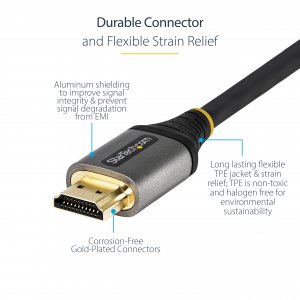 StarTech.com 16.4ft (5m) HDMI 2.1 Cable 8K - Certified Ultra High Speed HDMI Cable 48Gbps - 8K 60Hz/4K 120Hz HDR10+ eARC - Ultra HD 8K HDMI Cable - Monitor/TV/Display - Flexible TPE Jacket