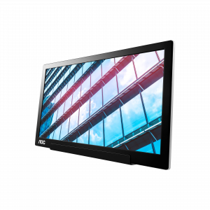 AOC I1601P portable TV/monitor Black, Silver 39.6 cm (15.6") LED 1920 x 1080 pixels