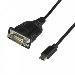 StarTech.com USB C to Serial Adapter Cable 16″ (40cm) - USB Type C to RS232 (DB9) Converter Cable - USB-C Serial Cable for PLCs, Scanners, Printers - Male/Male - Windows/Mac/Linux