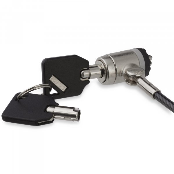 StarTech.com 6.6ft (2m) Laptop Cable Lock with Keys - Keyed Security Cable Lock for Compatible K-Slot Laptops, Desktops, Computers & Other Devices - Anti-Theft Vinyl Coated Steel Cable Lock - TAA