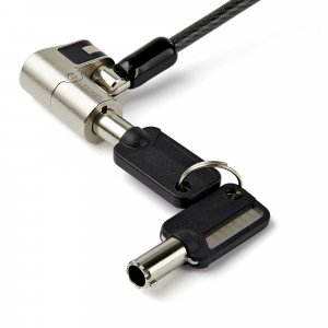 StarTech.com 6.6ft (2m) 3-in-1 Universal Laptop Cable Lock - Keyed Laptop/Desktop Security Cable Lock Compatible w/ K-Slot, Nano & Wedge Slot Computer - Anti-Theft Steel Cable Lock with Keys - TAA