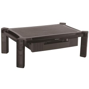 StarTech.com Monitor Riser with Drawer - Height Adjustable - Large - For up to 32″ (22lb/10kg) Displays