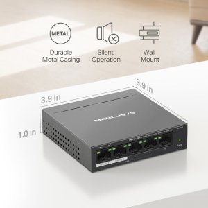 Mercusys 5-Port Gigabit Desktop Switch with 4-Port PoE+