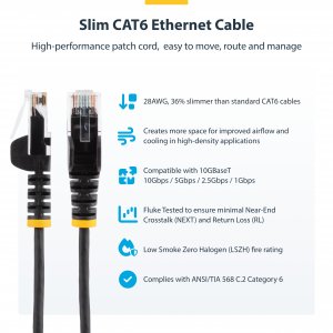 StarTech.com 1 m CAT6 Cable - Slim - Snagless RJ45 Connectors - Grey