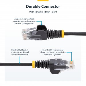 StarTech.com 1 m CAT6 Cable - Slim - Snagless RJ45 Connectors - Grey