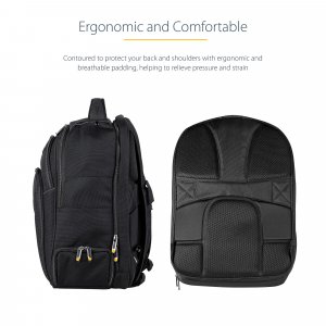 StarTech.com 15.6" Laptop Backpack with Removable Accessory Organizer Case - Professional IT Tech Backpack for Work/Travel/Commute - Ergonomic Computer Bag - Durable Ballistic Nylon - Notebook/Tablet Pockets