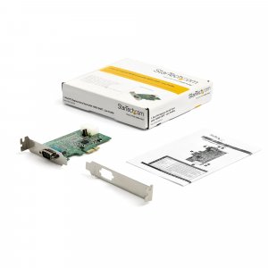 StarTech.com 1-port PCI Express RS232 Serial Adapter Card - PCIe RS232 Serial Host Controller Card - PCIe to Serial DB9 - 16950 UART - Low Profile Expansion Card - Windows & Linux - TAA