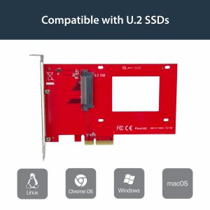 StarTech.com U.2 to PCIe Adapter for 2.5" U.2 NVMe SSD - SFF-8639 - x4 PCI Express 4.0 - TAA