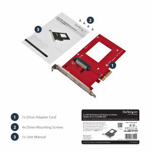 StarTech.com U.2 to PCIe Adapter for 2.5" U.2 NVMe SSD - SFF-8639 - x4 PCI Express 4.0 - TAA