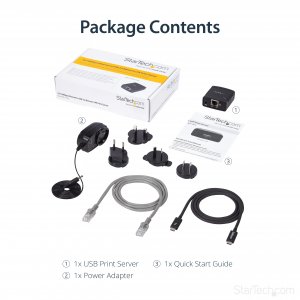 StarTech.com 10/100Mbps Ethernet to USB 2.0 Network LPR Print Server
