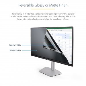StarTech.com Monitor Privacy Screen for 23" Display - Computer Screen Security Filter - Blue Light Reducing Screen Protector Film - 16:9 Widescreen - Matte/Glossy - +/-30 Degree - TAA