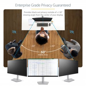 StarTech.com Monitor Privacy Screen for 21.5 inch PC Display - Computer Screen Security Filter - Blue Light Reducing Screen Protector Film - 16:9 Widescreen - Matte/Glossy - +/-30 Degree - TAA