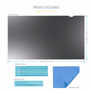 StarTech.com Monitor Privacy Screen for 21.5 inch PC Display - Computer Screen Security Filter - Blue Light Reducing Screen Protector Film - 16:9 Widescreen - Matte/Glossy - +/-30 Degree - TAA