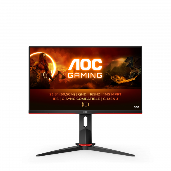 AOC G2 Q24G2A/BK computer monitor 60.5 cm (23.8") 2560 x 1440 pixels Quad HD LCD Black, Red