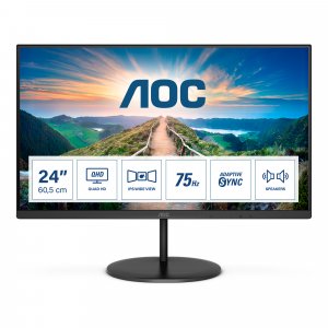 AOC V4 Q24V4EA computer monitor 60.5 cm (23.8″) 2560 x 1440 pixels 2K Ultra HD LED Black