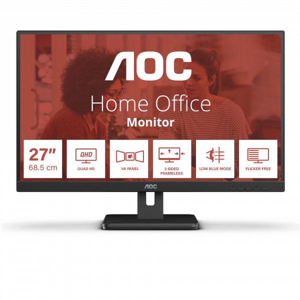 AOC E3 Q27E3UAM computer monitor 68.6 cm (27") 2560 x 1440 pixels Quad HD Black