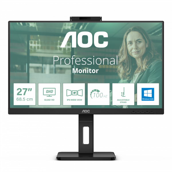 AOC Q27P3CW computer monitor 68.6 cm (27") 2560 x 1440 pixels Quad HD LED Black