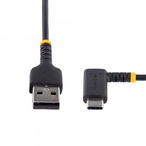 StarTech.com 3ft (1m) USB-A to USB-C Fast Charging Cable, Rugged, Right-Angled, Charge & Sync, 3A, USB 2.0, TPE Jacket and Aramid Fiber - USB Charging Cord
