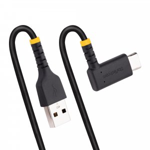 StarTech.com 3ft (1m) USB-A to USB-C Fast Charging Cable, Rugged, Right-Angled, Charge & Sync, 3A, USB 2.0, TPE Jacket and Aramid Fiber - USB Charging Cord