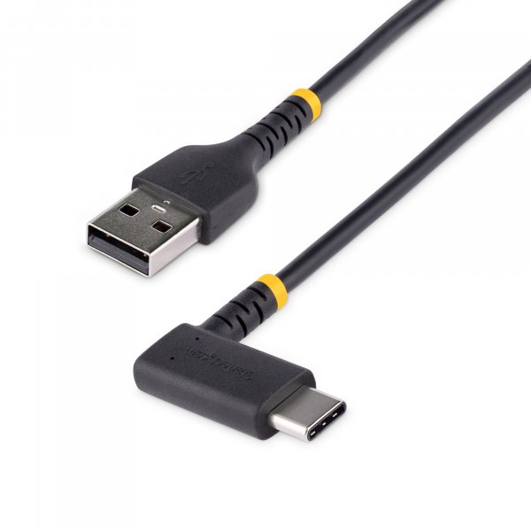 StarTech.com 6.6ft (2m) USB-A to USB-C Fast Charging Cable, Rugged, Right-Angled, Charge & Sync, 3A, USB 2.0, TPE Jacket and Aramid Fiber - USB Charging Cord