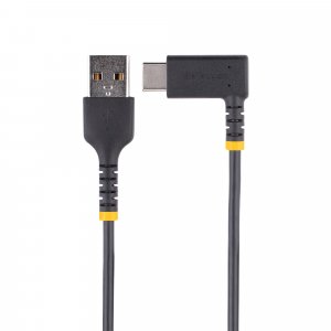 StarTech.com 6.6ft (2m) USB-A to USB-C Fast Charging Cable, Rugged, Right-Angled, Charge & Sync, 3A, USB 2.0, TPE Jacket and Aramid Fiber - USB Charging Cord