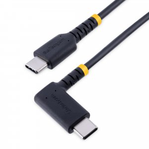 StarTech.com 6.6ft (2m) USB-C Fast Charging Cable, Rugged, Right-Angled, Charge & Sync, 60W (3A) PD, USB 2.0, TPE Jacket and Aramid Fiber - USB C Charging Cord