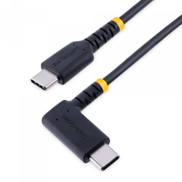 StarTech.com 6.6ft (2m) USB-C Fast Charging Cable, Rugged, Right-Angled, Charge & Sync, 60W (3A) PD, USB 2.0, TPE Jacket and Aramid Fiber - USB C Charging Cord