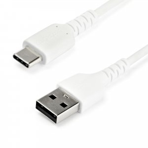 StarTech.com 3ft (1m) USB-A to USB-C Fast Charging Cable, Rugged, Charge & Sync, 3A, USB 2.0, White TPE Jacket and Aramid Fiber - USB Charging Cord