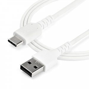 StarTech.com 6.6ft (2m) USB-A to USB-C Fast Charging Cable, Rugged, Charge & Sync, 3A, USB 2.0, White TPE Jacket and Aramid Fiber - USB Charging Cord