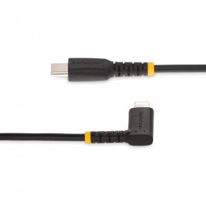 StarTech.com 3ft (1m) Durable USB-C to Lightning Cable - Right-Angled Heavy Duty Aramid Fiber USB Type-C to Lightning Charging/Sync Cord - Apple MFi Certified - Rugged iPhone Lightning Cable