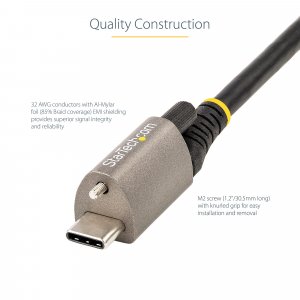 StarTech.com 50cm (20in) USB-C Cable, Top Screw Locking, USB 10Gbps, 100W (5A) Power Delivery, 8K 60Hz / 4K 144Hz DP Alt Mode - Thunderbolt Compatible