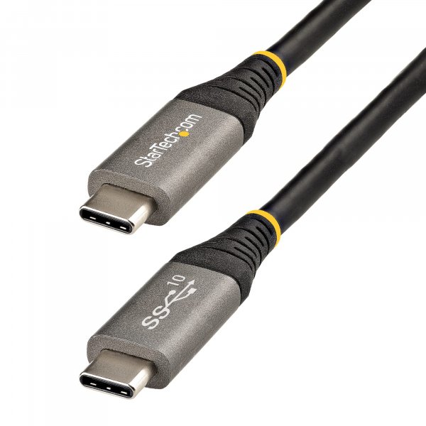StarTech.com 3ft (1m) USB-C Cable, USB 10Gbps, 100W (5A) Power Delivery, 8K 60Hz / 4K 144Hz DP Alt Mode, USB-IF Certified, Thunderbolt Compatible
