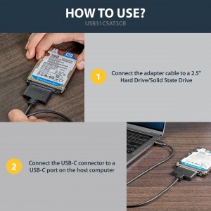 StarTech.com USB 3.1 (10Gbps) Adapter Cable for 2.5” SATA Drives - USB-C