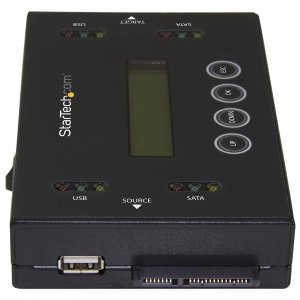 StarTech.com 1:1 Standalone Hard Drive and USB Flash Disk Duplicator and Eraser, USB Thumb Drive and SATA HDD/SSD Disk Cloner and Eraser, Hardrive Copier/Sanitizer/Wiper, LCD display, TAA