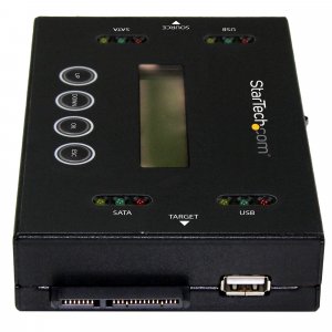 StarTech.com 1:1 Standalone Hard Drive and USB Flash Disk Duplicator and Eraser, USB Thumb Drive and SATA HDD/SSD Disk Cloner and Eraser, Hardrive Copier/Sanitizer/Wiper, LCD display, TAA