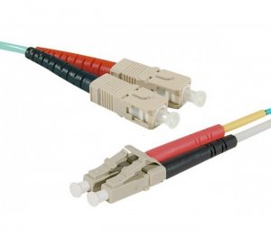 Connect 391660 fibre optic cable 1 m SC/UPC LC/UPC OM4 Aqua colour
